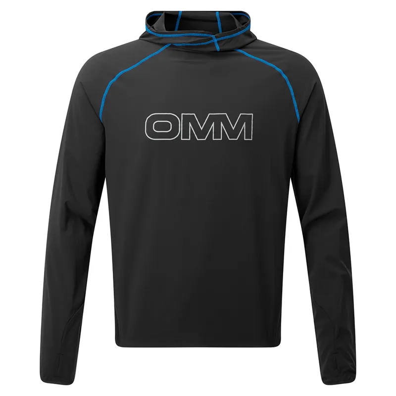 OMM Breeze Hood Men's Softshell Top in Black/Blue